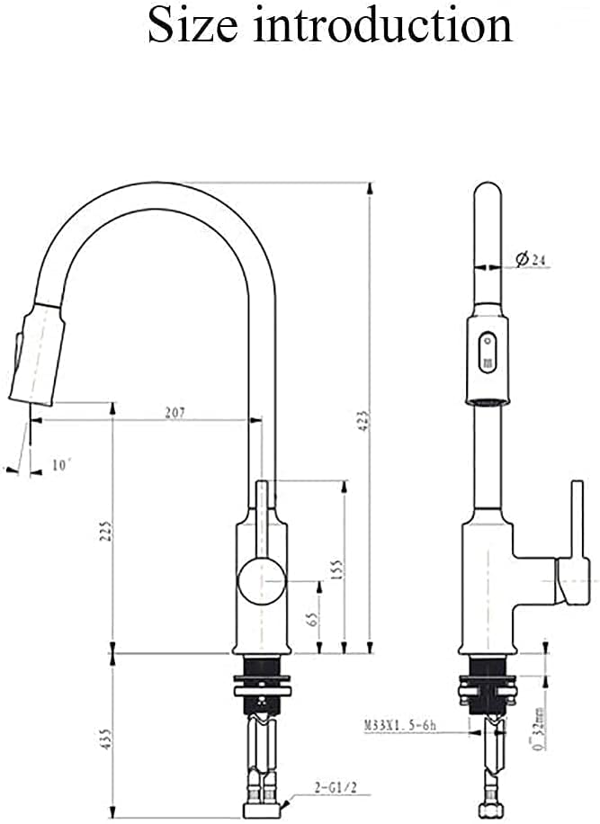 Robinet extensible à poignée unique et rotation 360 pour évier - 8