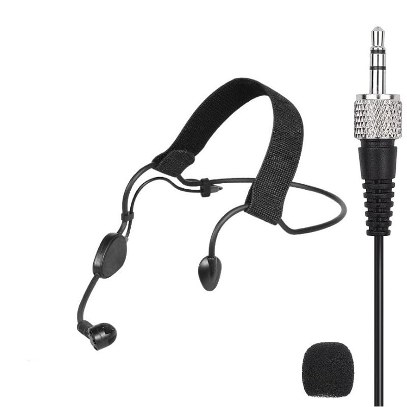 Replacement ME3 Headset Microphone for Sennheiser XSW 1-ME3-A UHF Headmic Set with 3.5mm Connector, Condenser, Cardioid Black