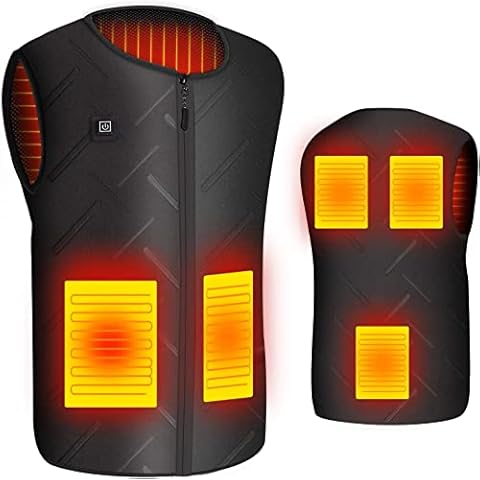 Qdreclod Heated Vest for Men Women, Heated Gilet for Men Women USB Electric Vest Jacket Heating Thermal Vest Winter Warm Vest Body Warmers Warm Coats for Skiing Hiking Camping Motorcycle Travel Cover