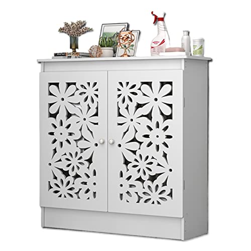 LXYA Cubierta de radiador transpirada Tallada Hueca Blanca CLORURO DE POLIVINILO Estante de gabinete de Pared Impermeable Parrilla Luminosa...