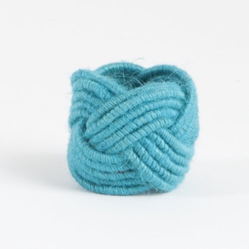 Fennco Styles Classic Braided Jute Burlap Napkin Rings - Set Of 4 (Turquoise) #TOP15