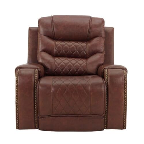 Image of Torque Mikkel 1 Seater Recliner Chairs for Home Office-Brown | Leatherette Recliner Sofa 1 Seater | Manual Relaxing Single Chair for Adults -1 Year Warranty