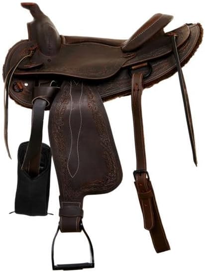 Handmade Premium Leather Comfort Western Barrel Racing Saddles for Horses Trail Equestrian Tooled Carved Horse Saddle for Equestrian Riding Size: 10-18 inch Seat QW37 (11.5" inches seat)