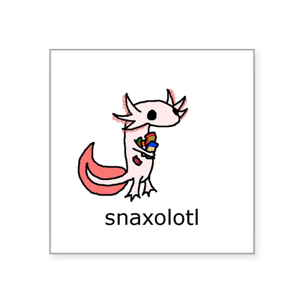 CafePress Snax Alotol Sticker Square Bumper Sticker Car Decal, 3"x3" (Small) or 5"x5" (Large)