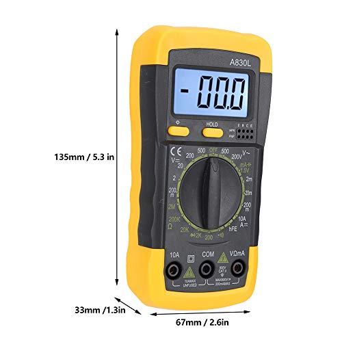 Handheld Multimeter, Lcd Large Screen Multimeter Backlight For Laboratories For Factories For Instruments(2#Yellow Black) #TOP2