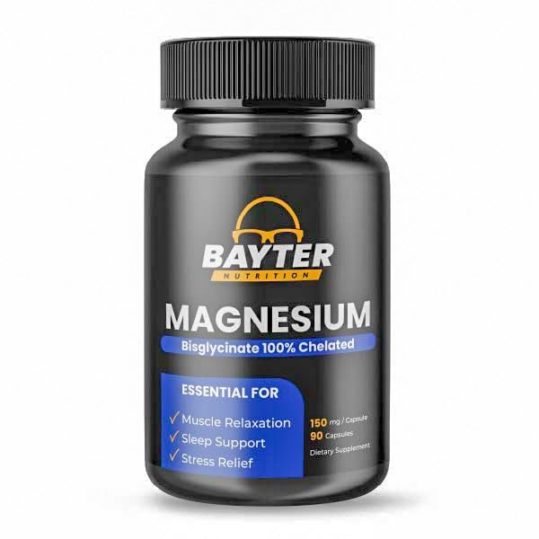 Magnesium Bisglycinate Extra Strenght 100% Chelated for High Absorption to Support Restful Sleep and Muscle Relaxation, 90 Capsules