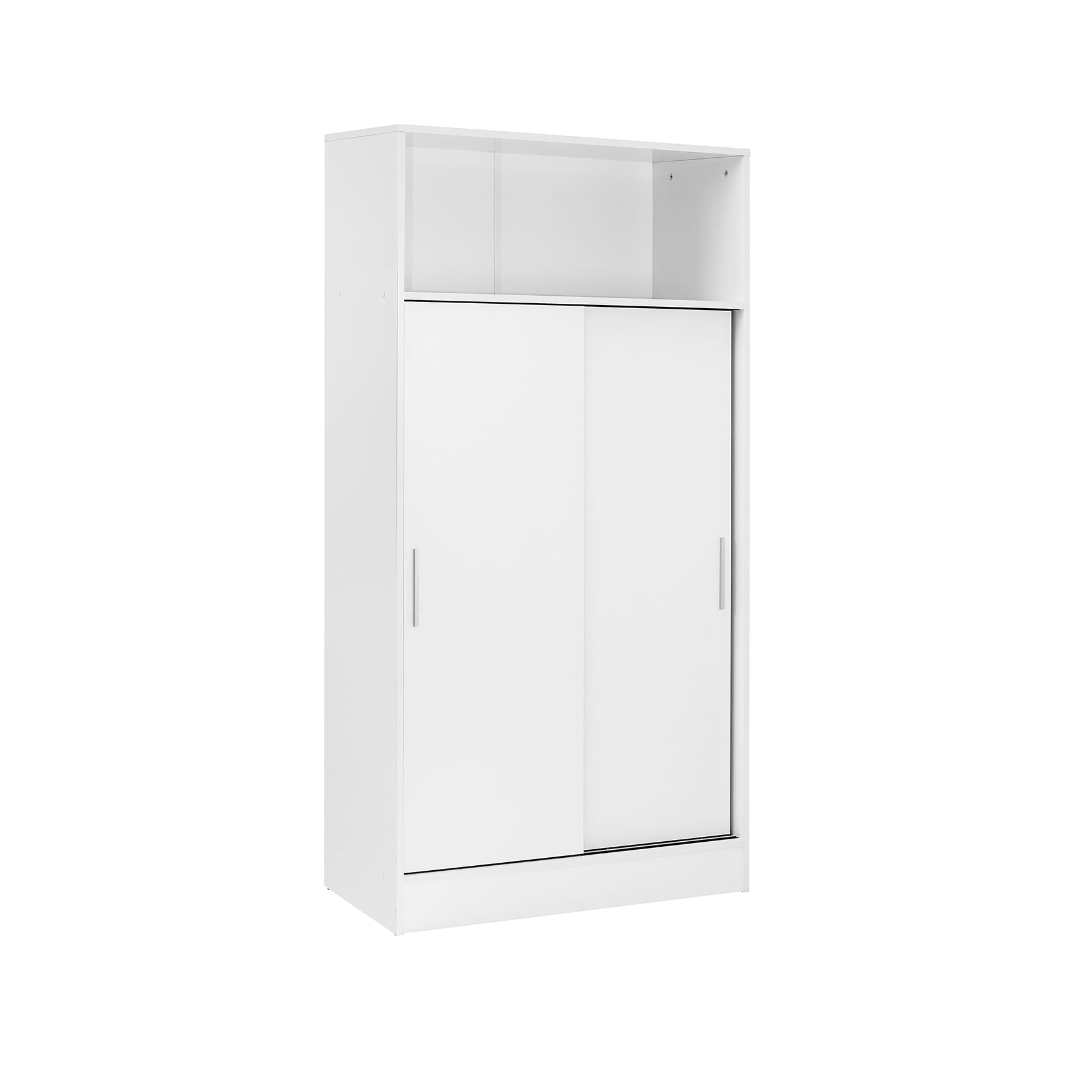 Armario con 2 Puertas Correderas - 157x81x38 cm - Blanco y Melamina - Diseño Moderno y Compacto - Ideal para el Hogar y Optimizar Espacios