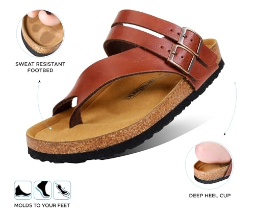 Image of AEROTHOTIC Recovery Slides for Women Cork Footbed Adjustable Straps Sandals