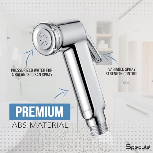 Image of Orbit, ABS High-Pressure Health Faucet for Toilet | Includes SS-304 Grade 1.25 Meter Flexible Hose Pipe & Wall Hook | Jet Spray for Bathroom Use | Chrome Finish | Durable & Easy to Use
