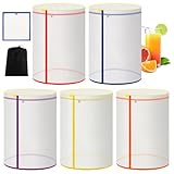5 Pack 5 Gallon Filter Bags, Nylon Mesh Bubble Hash Bags (25-220 Micron), Color-Coded Reusable Filtration Bags with Drawstring for Hydroponics, Gardening, Juice & Plant Extraction