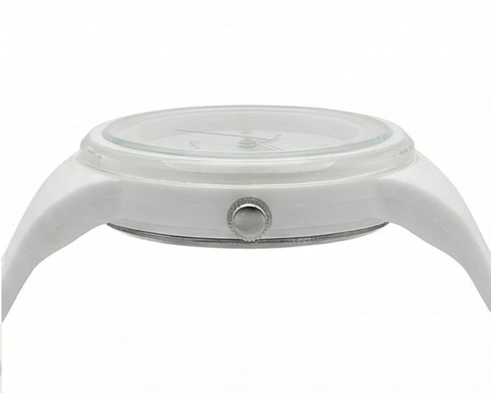 Unisex White Analog Quartz Watch with Silicone Strap