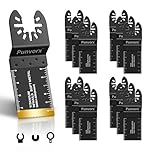 Punvorx 10Pcs Titanium HCS Multi Tool Blades for Metal Wood Nails Cutting, Universal Quick Release DIY Oscillating Saw Blades Compatible with Milwaukee, Einhell, Ryobi, Dremel, Rockwell