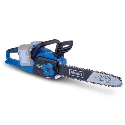 Scheppach Tronçonneuse sans fil BC-CS355Duo-X 20V Brushless | Longueur de coupe 33,5cm | Longueur du guide 14 | Vitesse de coupe 15m/s | Sans batterie ni chargeur
