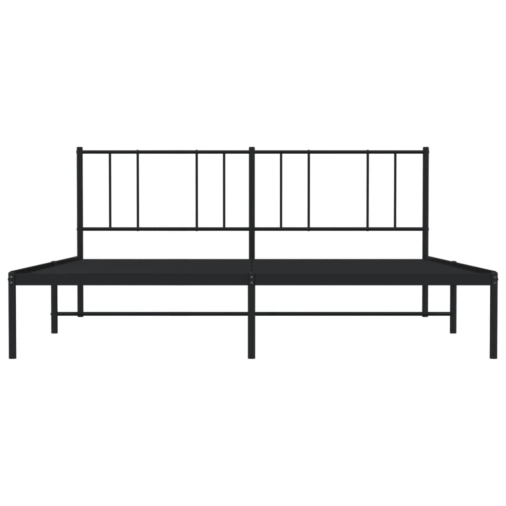 Telaio letto con testiera in metallo nero 180 x 200 cm Cornice da letto per soggiorno Struttura del letto dell'hotel Telaio per camera da letto Adatto per camera da letto