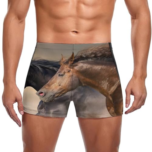 Boxer de bain marron et noir homme confortable contre les irritations