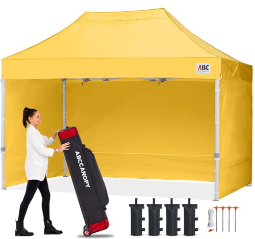 Image of ABCCANOPY Commercial Pop Up Canopy Tent with Sidewalls 10X15,Gold