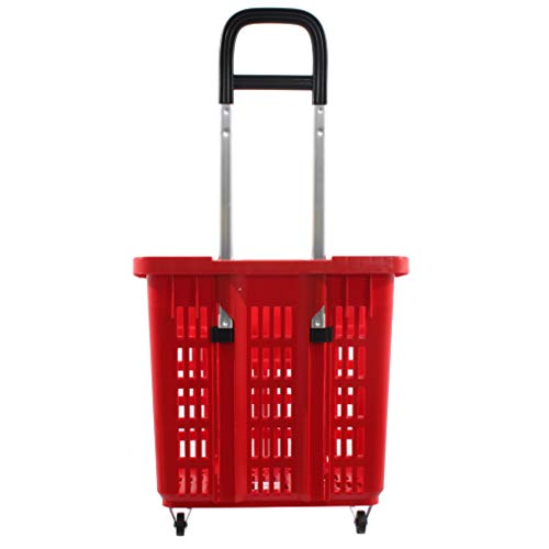 GERSO Einkaufstrolley 55 Liter rot mit Rollen ABS-Kunststoff, Einkaufskorb fahrbar bunt – Bild 8