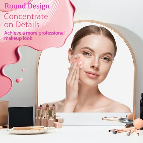 JOLY Round Powder Puff for Face Makeup Sponge Beauty Blender Velour Puffs Stocking Stuffers for Women to Make Up Loose Powder and Foundation (4Pcs_Beige) - Thumbnail 2