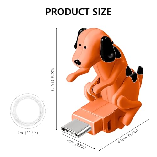 Fourmor Funny Dog Fast Charger Cable - Dog Charging Cable,Portable Stray Dog Charging Cable,Dog Toy Smartphone USB Cable Charger,for iPhone Type-C Various Models Phones.