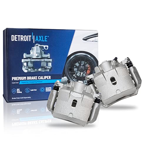 Image of Detroit Axle - Brake Kit for Chevrolet Malibu Pontiac G6 Saturn Aura, Drilled and Slotted Brake Rotors Brakes Pads Front Brake Calipers Replacement: 11.65 inch inch Front and 10.63 inch inch Rear Rotor