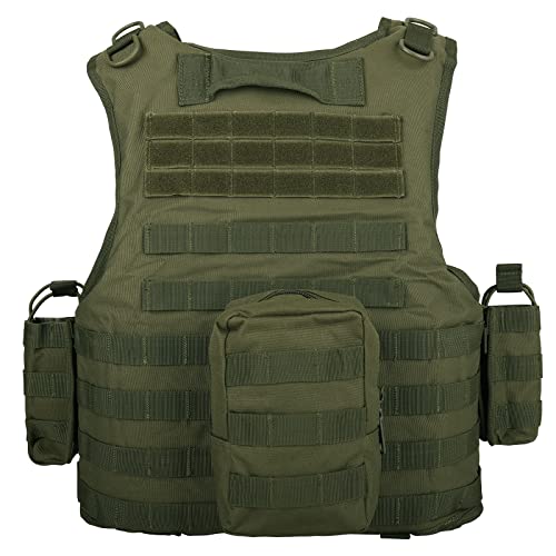 BOMTURN Tactical Airsoft Vest Upgrade Adjustable Modular Paintball Vest Outdoor Fit Adult