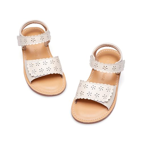 Image of Felix & Flora Toddler Girl Sandals -Flower Girl Dress Shoes Open Toe Little Kid Flats