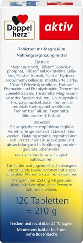 Doppelherz Magnesium 600 Tag und Nacht 2-Phasen-DEPOT - Magnesium trägt zur normalen Muskelfunktion bei - Hochdosiert - 120 DEPOT-Tabletten 4