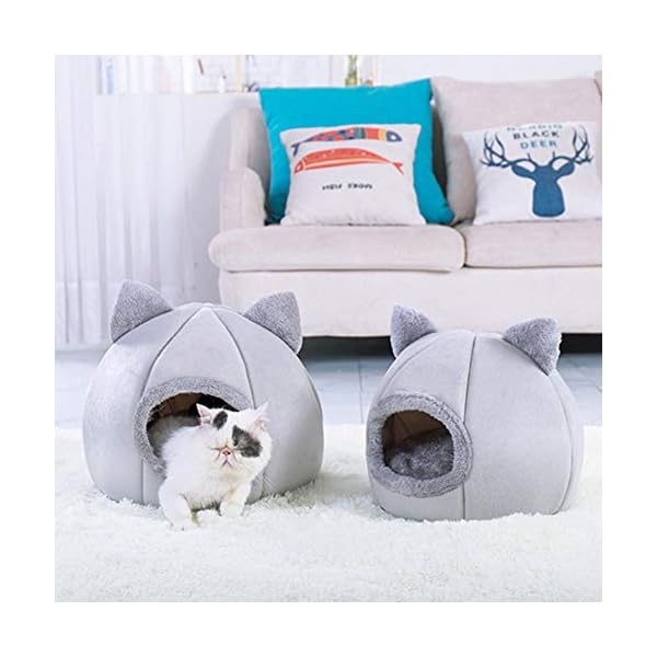 Macabolo Haustier Hund Katze Halbgeschlossen warmnest komfortable Haustier Bett Winter Plüsch Kennel Schlafhöhle – Bild 5