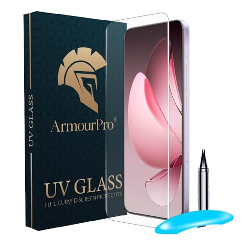 Image of ArmourPro UV Glue Tempered Glass for Oppo Reno 13 Pro - Curved Screen Protector, 9H Anti Scratch, Edge-to-Edge Coverage, HD Clarity, Smooth Touch