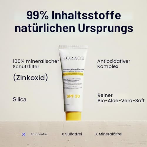 Horace Feuchtigkeitsspendend für das Gesicht, mattierend, LSF 30 – 75 ml – Ansicht 3