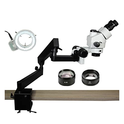 顕微鏡キット 3。5×90倍三眼ステレオ顕微鏡スタンドクランプズーム顕微鏡 顕微鏡レンズアダプター (Color : 3.5X-90X Trinocular A)