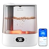 GoveeLife Smart Humidifiers for Bedroom, 6L Cool Mist Top Fill for Large Room, Humidity Sensor, Auto Mode, Schedule, 60H Quiet Runtime, WiFi Humidifier Essence Diffuser for Baby Plant, Work with Alexa