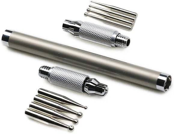 Leather Craft Tool Embossing Carving Stylus Modeling Point Pattern Stylus Steel Dual Tipped Double End Tracing Dotting Tool Spoon Ball Pen Stylus