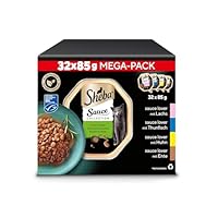 SHEBA Schale Nassfutter Multipack Mega-Pack Sauce Collection Feine Vielfalt MSC-Zertifiziert 32 x 85g