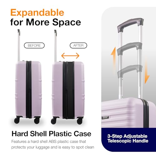 American Dreamliner 3 Piece Set Rolling Luggage, Hardshell Suitcases with Spinner Wheels, 22.5, 26.5, and 30 Inch, Purple4