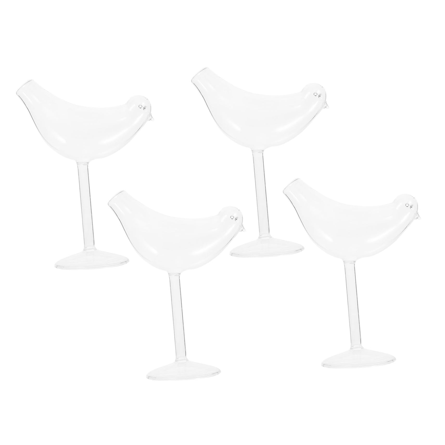 Verres à vin design oiseau en verre transparent soufflé pour contenants de bar