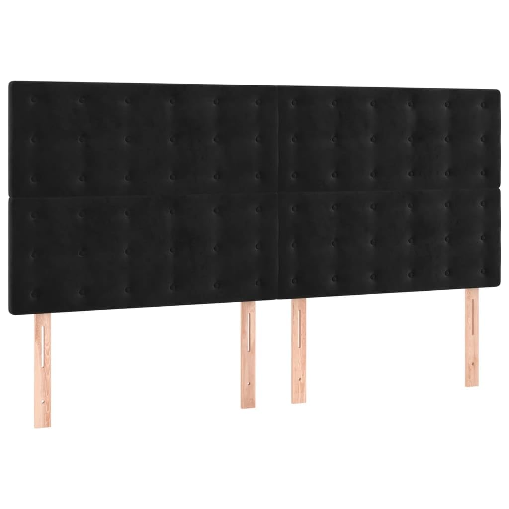 Lit à Ressort LED avec Matelas Noir 90 x 190 cm Tissu RGB éclairage réglable tête de lit Design Moderne Cadre à Lattes pour Chambre Salon 140 kg