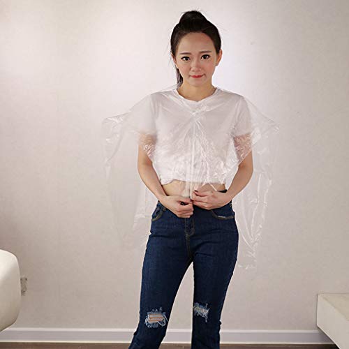 Preisvergleich Produktbild Friseurumhang ,Dantazz 200 Stück Friseurumhänge Einweg Haarschneideumhänge Transparente Wasserdichte Haarschnittschürze Friseursalons für Erwachsene Kinder,60x90cm (200PC)