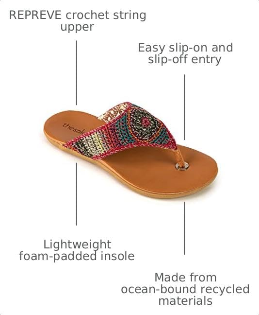 Image of The Sak Shana Thong Sandal in Crochet, Slip On Entry