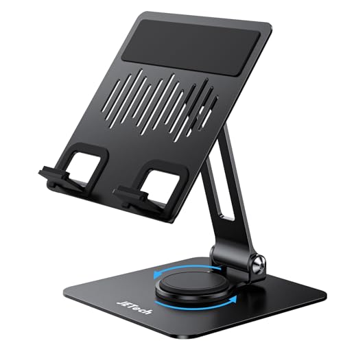 JETech Soporte Tablet, Soporte Escritorio Giratorio Ajustable con Base Giratoria de 360 Grados, Cuna Plegable para iPad/iPad Air/Pro/Mini, Galaxy Tab A11/A9/S11/S10 FE, Tab/Phones(4 13