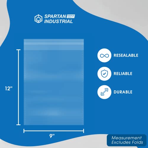 Spartan Industrial BAG- 9 Inch X 12 Inch (200 Count) Crystal Clear Resealable Cello Poly Bags thumb #1