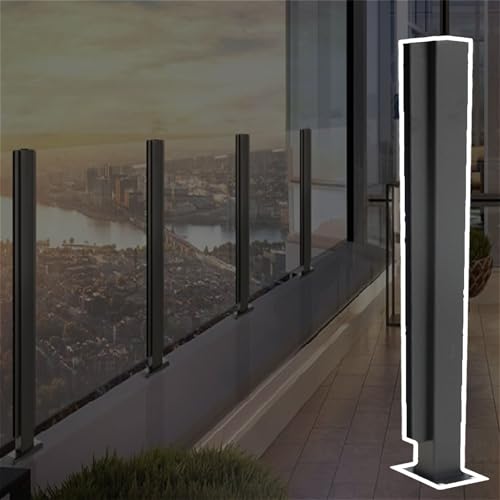 Balustrade Panels Pillar with Slots &amp; Base, Heavy Duty Glass Panel Fencing Railing Column for Guardrails/partitions/terraces, Vitreous Banisters Post(C-Edge,Height 36in/90cm)
