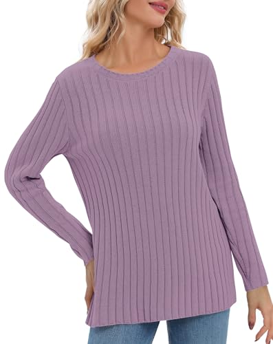 Image of Urban CoCo Women's Lightweight Crewneck Pullover Sweaters Long Sleeve Fall Knitted Sweater Tops