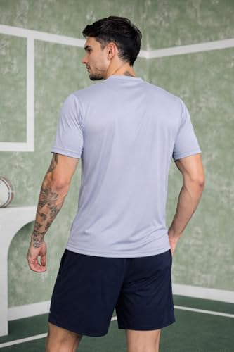 Image of Kvetoo Mens Dry Fit Gym T Shirt Quick Dry Sweat Proof Breathable Workout Tee Muscle Fit Athletic Sports T Shirt for Gym Running Training