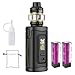 Produktbild E Zigarette Starterset, Smok 230W MORPH 3 KIT mit 5 ml T-Luft Untertank und 2 * wiederaufladbaren Batterien,Leck-Proof Shisha Starter Set, Ohne E-Liquid, Ohne Nikotin (Schwarz)
