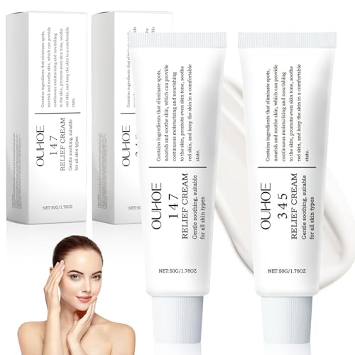 345 Relief Cream y 147 relief cream,Crema Hidratante para Acné y Piel Grasa,345 Soothing Crea,Antiedad Arrugas Crema Hidratante Facial para el Cuidado de la Piel