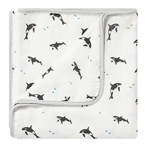 Bamboo Little Baby Blanket, Orca, Baby, 47"x47", 8-Layers Cover