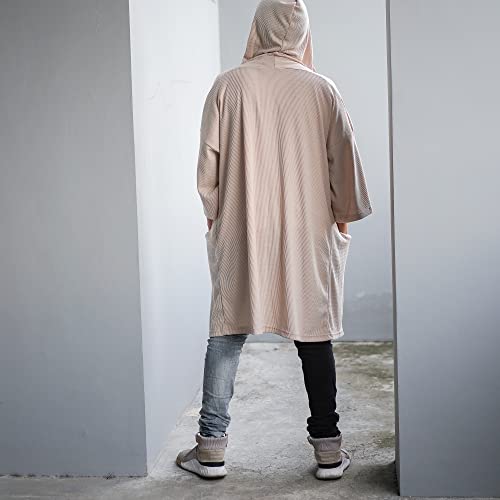 Image of Men's Long Noragi Hoodie Oversized Kimono Jacket One Size Cardigan Coat