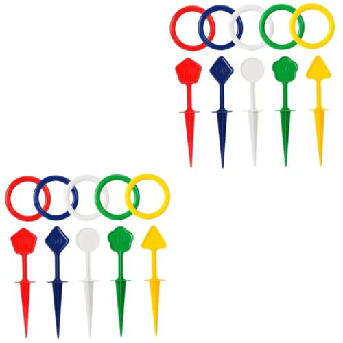 ifundom 2sets Boys and Girls Outdoor Ring Toss Game Toys Carnival for Fun Family Activities Beach Park Enhances Recognition and Parent-boy Girl Interaction