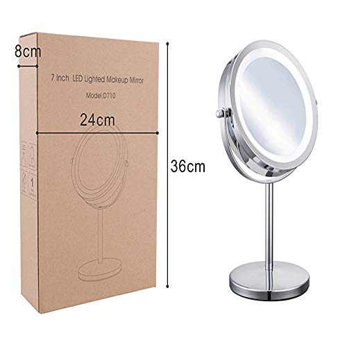 Espejo para maquillaje iluminado de 7 pulgadas con aumento miniatura 7